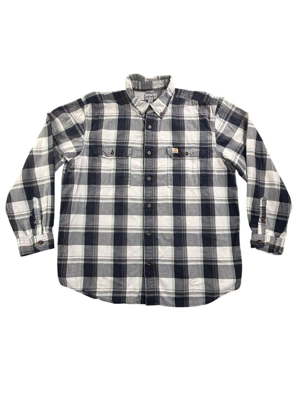 Carhartt Shirt Mens XL Blue Plaid Long Sleeve Button Up Original Fit Workwear